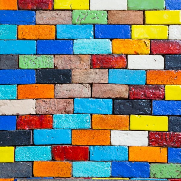Colorful brick wall background — Stock Photo, Image