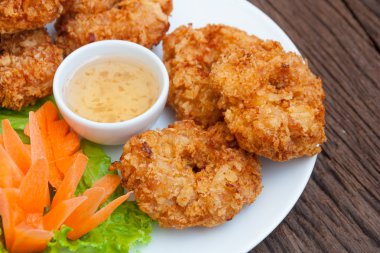 Tay gıda, kızarmış karides pasta