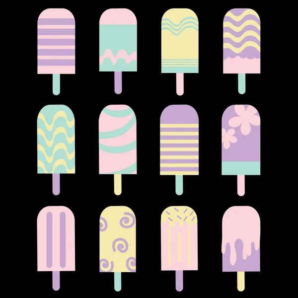 Conjunto de helados — Vector de stock