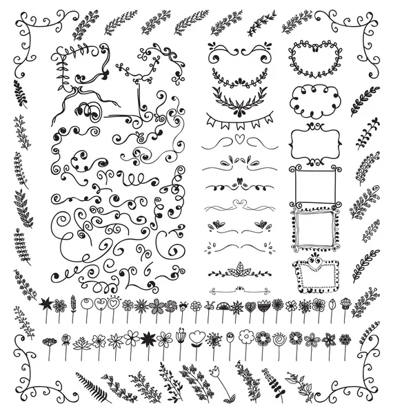 Кордон Додолів і квітка каракулів — стоковий вектор