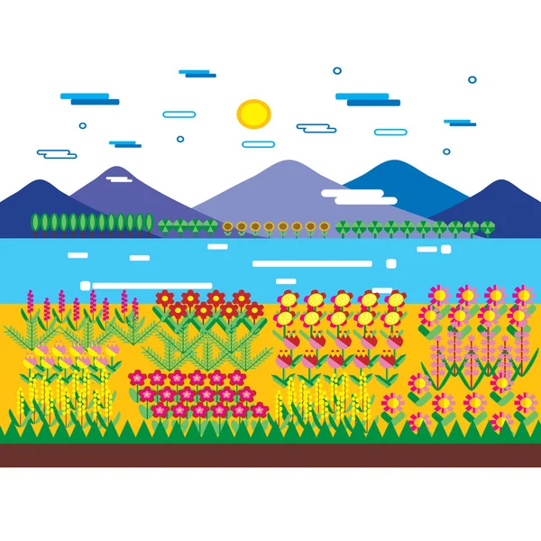 Feder flachen Stil Vektor Illustration — Stockvektor