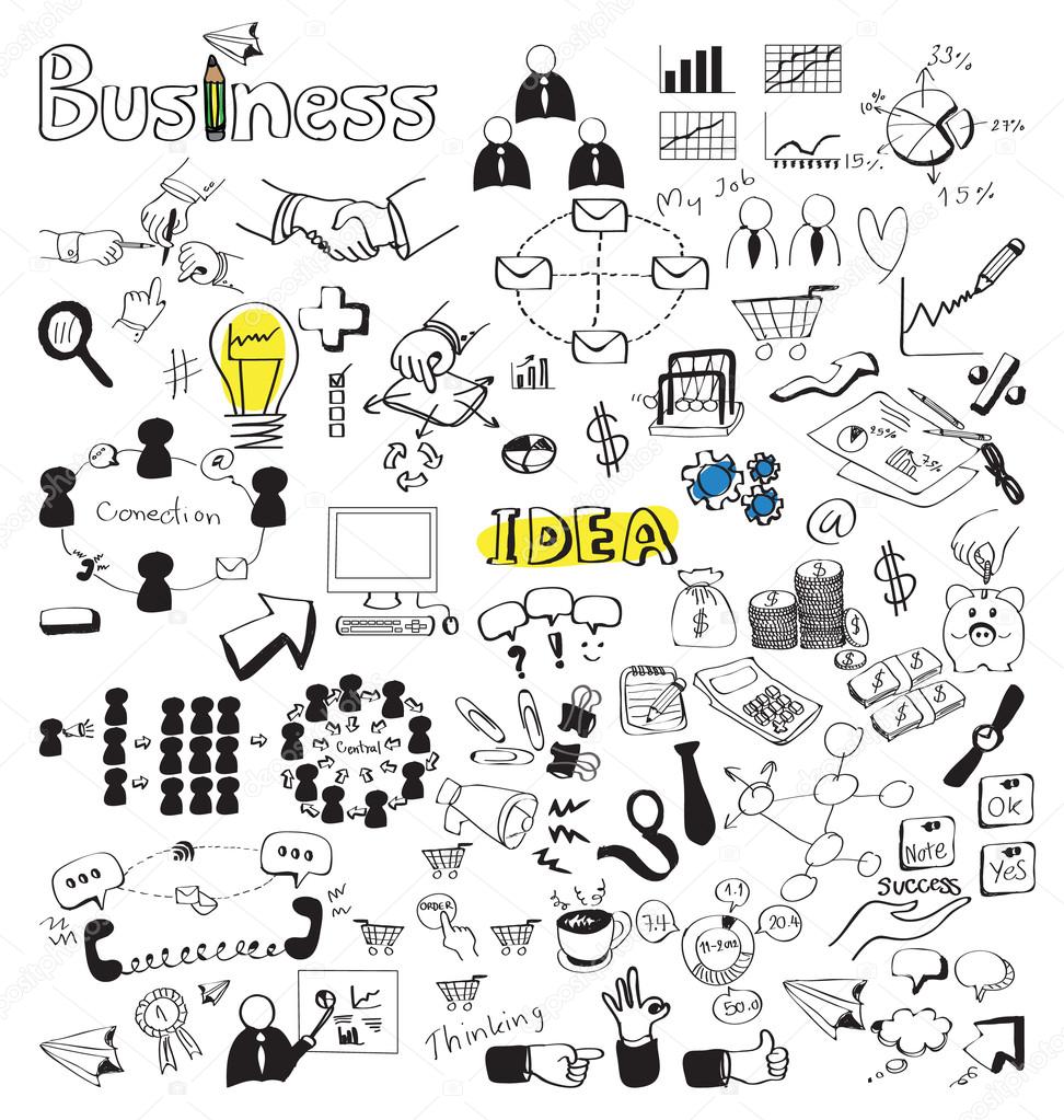 Business doodles for background
