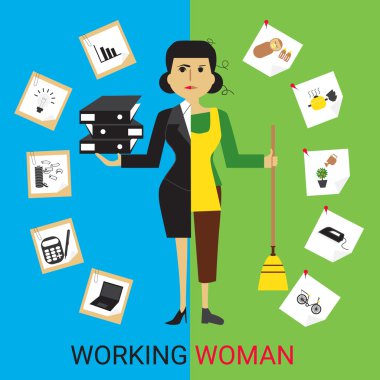 Çalışan kadınlar kavramı. Ev kadını ve iş kadını