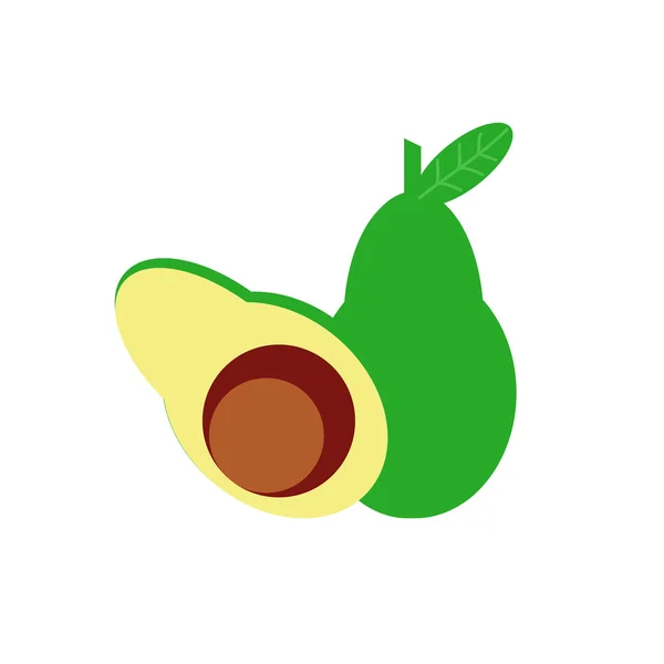 Avocado. Platte vectorillustratie — Stockvector