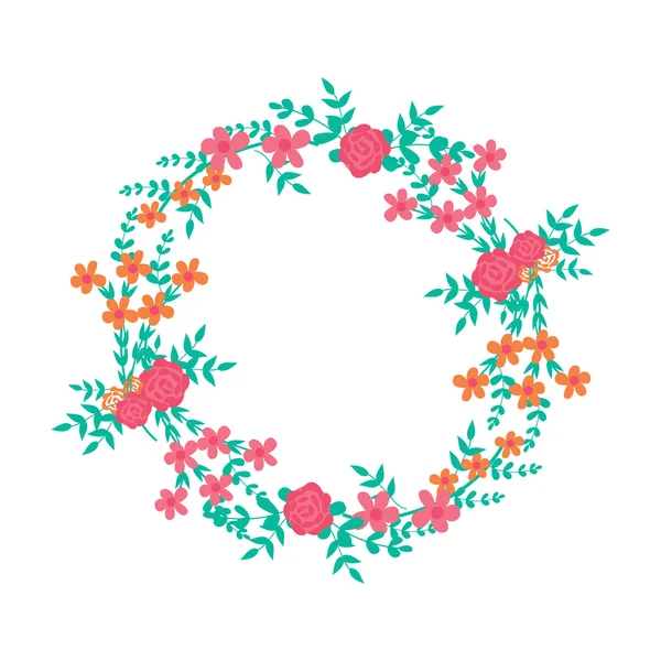 Flower frame. Flowers arranged a shape of the wreath for wedding — Stock Vector