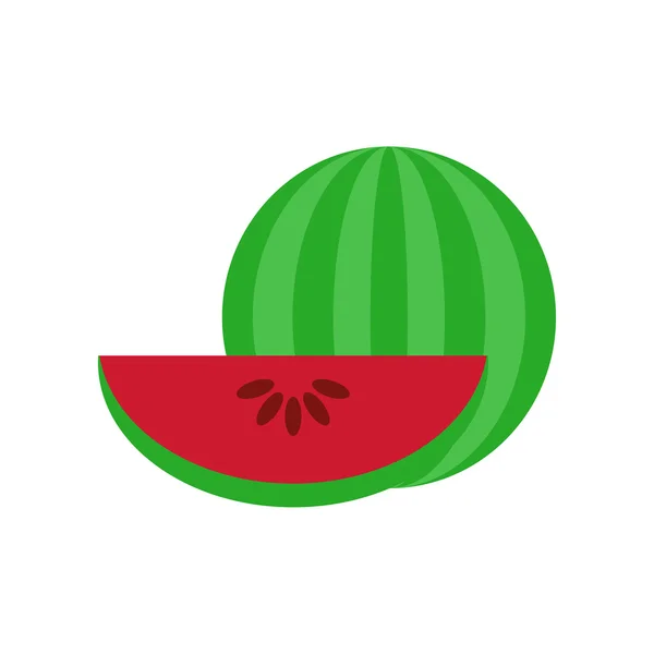 Watermeloen. Platte vectorillustratie — Stockvector