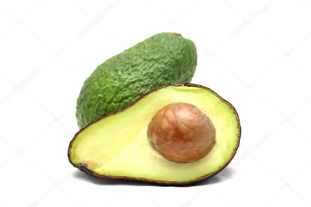 Avocado on white background