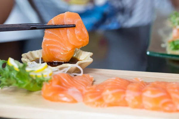 Sashimi, Japanese food in restaurants — Stock Photo, Image