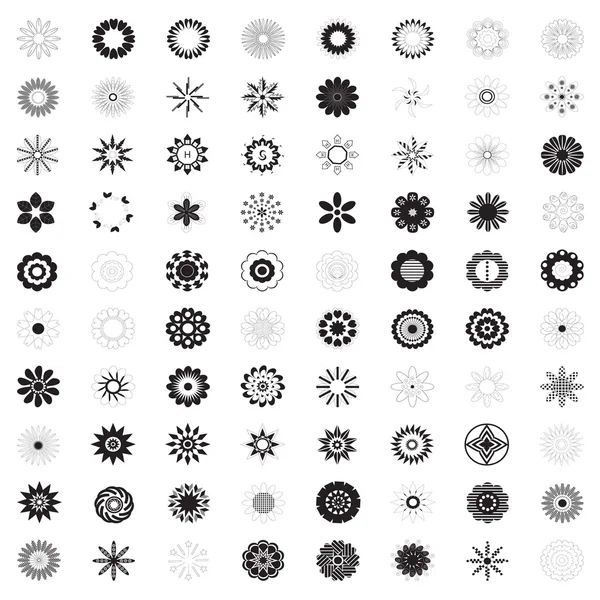 Bloem pictogram, verzameling van bloemen, vectorillustratie — Stockvector