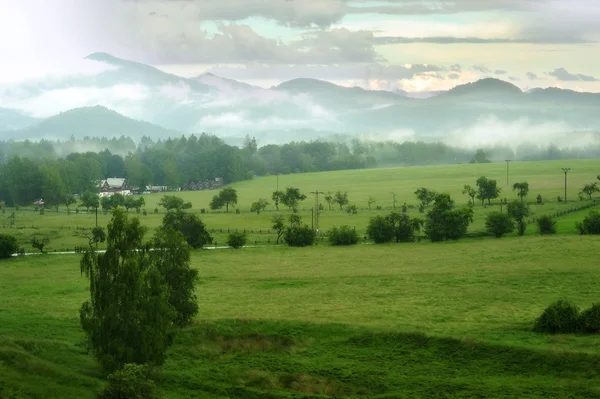 Landschaft im Nebel — Stockfoto