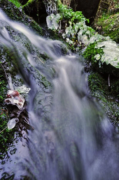 Spring creek with ice — Stock Photo, Image