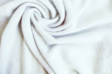 Kaşmir doku, doğal yün, örtülü, üst görünüm, kış ve sonbahar konforu.