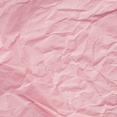 Pembe buruşuk kağıt arka plan. Buruşmuş kağıdın dokusu, üst görünüm, kopyalama alanı.