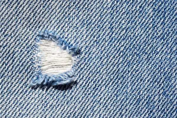 Atrição e furo na textura da calça jeans — Fotografia de Stock