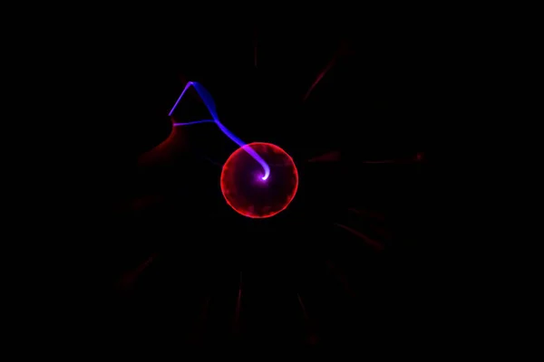 Sphère Abstraite Foudre Foudre Plasma Lumineux Dans Gaz Inerte — Photo