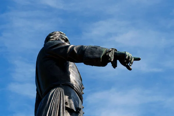 Estátua Pedro Grande Imperador Com Uma Mão Dominante Apontando — Fotografia de Stock