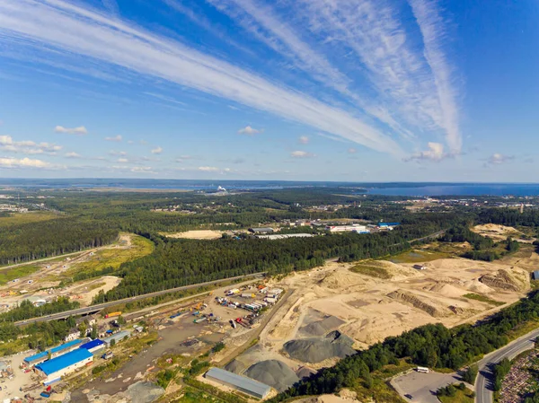 Panoramautsikt Över Sandstenbrott Industriområden Petrozavodsk Stad Ryssland — Stockfoto