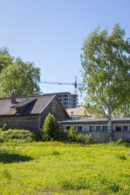 Vertical of old and new architecture of houses