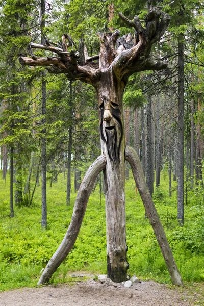 Wooden russian spirit of forest, vertical — Stock Photo, Image