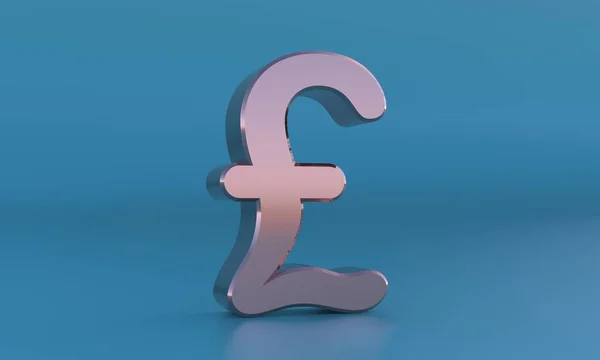 Golden pound sterling sign. 3D currency symbol, currency icon. 3d rendering