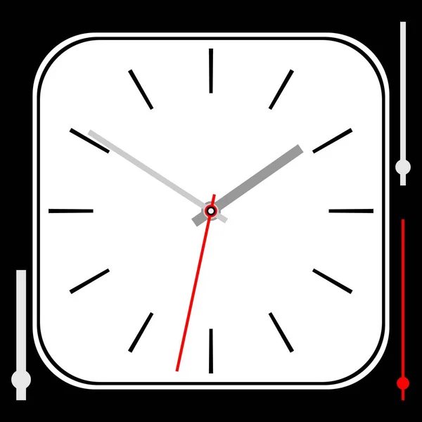 Урожай білий круглий квадратний годинник набір зі стрілками . — стоковий вектор