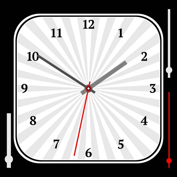 Vintage redondeado cuadrada reloj Dial con flechas. — Archivo Imágenes Vectoriales