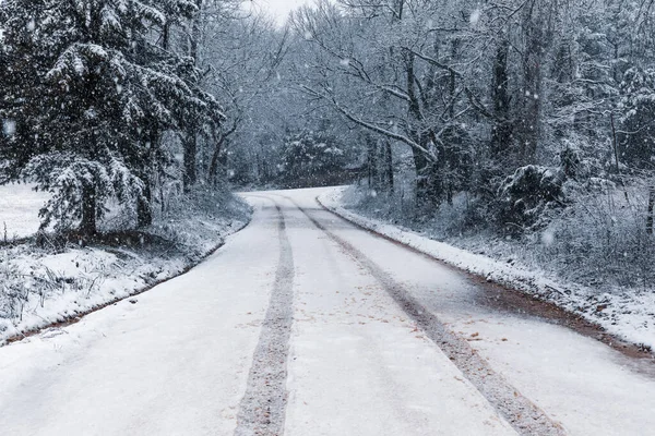 Ongebruikelijke Winterstorm Oklahoma Stockfoto