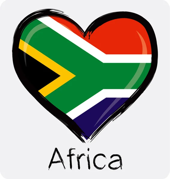 Love South African flag — Stock Vector