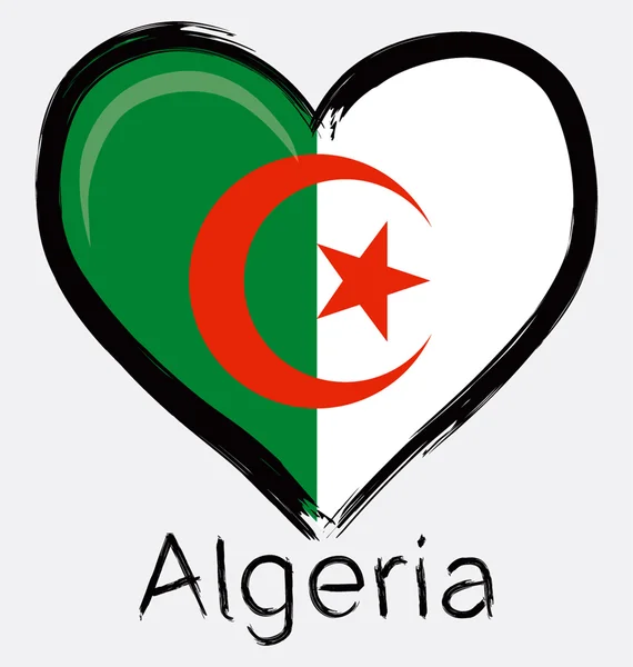 Love Algeria Grunge Flag — Stock Vector