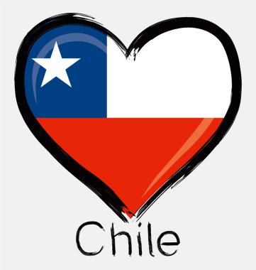 Şili grunge bayrak seviyorum