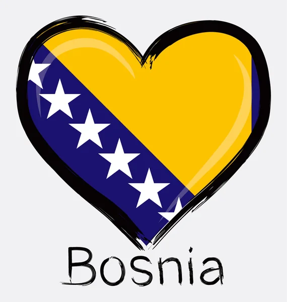 Love Bosnian grunge flag — Stock Vector