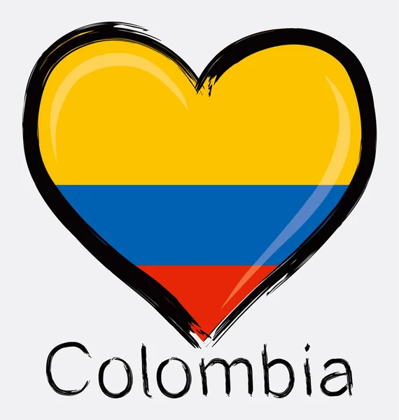 Amor Colombia Grunge Flag — Vector de stock