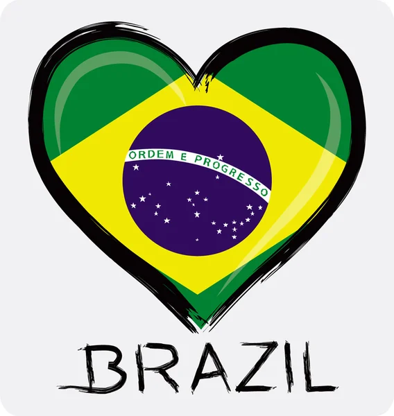 Amour Brésil drapeau grunge Vecteur En Vente