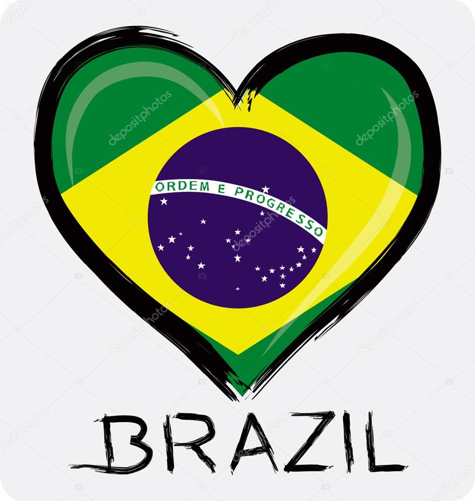 Love Brazil grunge flag