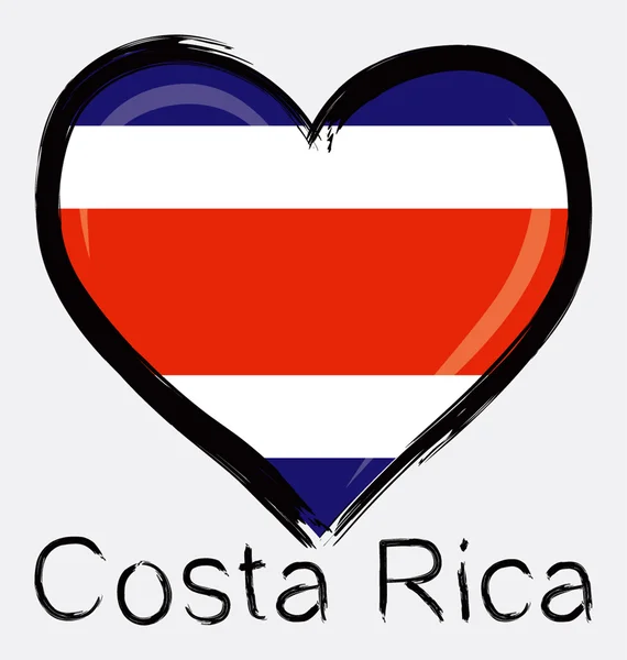 Kosta Rika grunge bayrak seviyorum — Stok Vektör