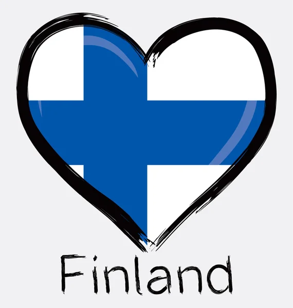 Love Finland grunge flag — Stock Vector