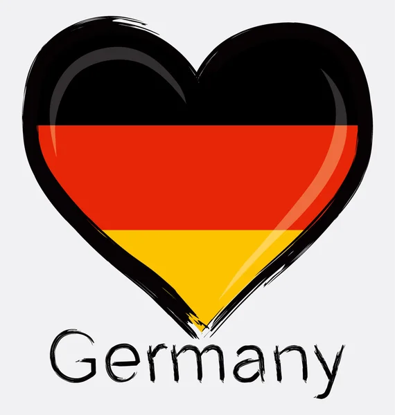 Amor grunge bandeira da Alemanha — Vetor de Stock