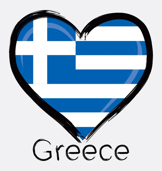 Αγάπη Ελλάδα Grunge σημαία — Διανυσματικό Αρχείο