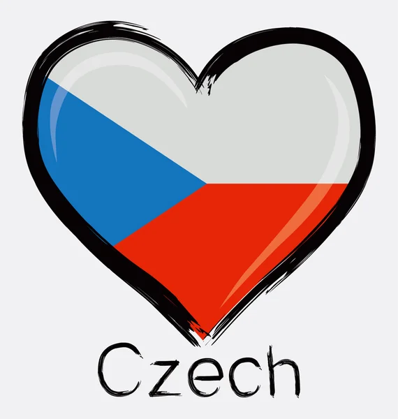 Amour République tchèque drapeau grunge Vecteurs De Stock Libres De Droits