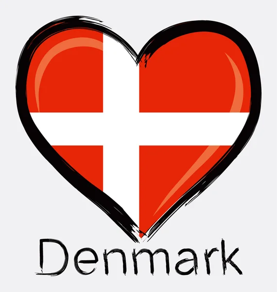 Love Danemark drapeau grunge Vecteurs De Stock Libres De Droits