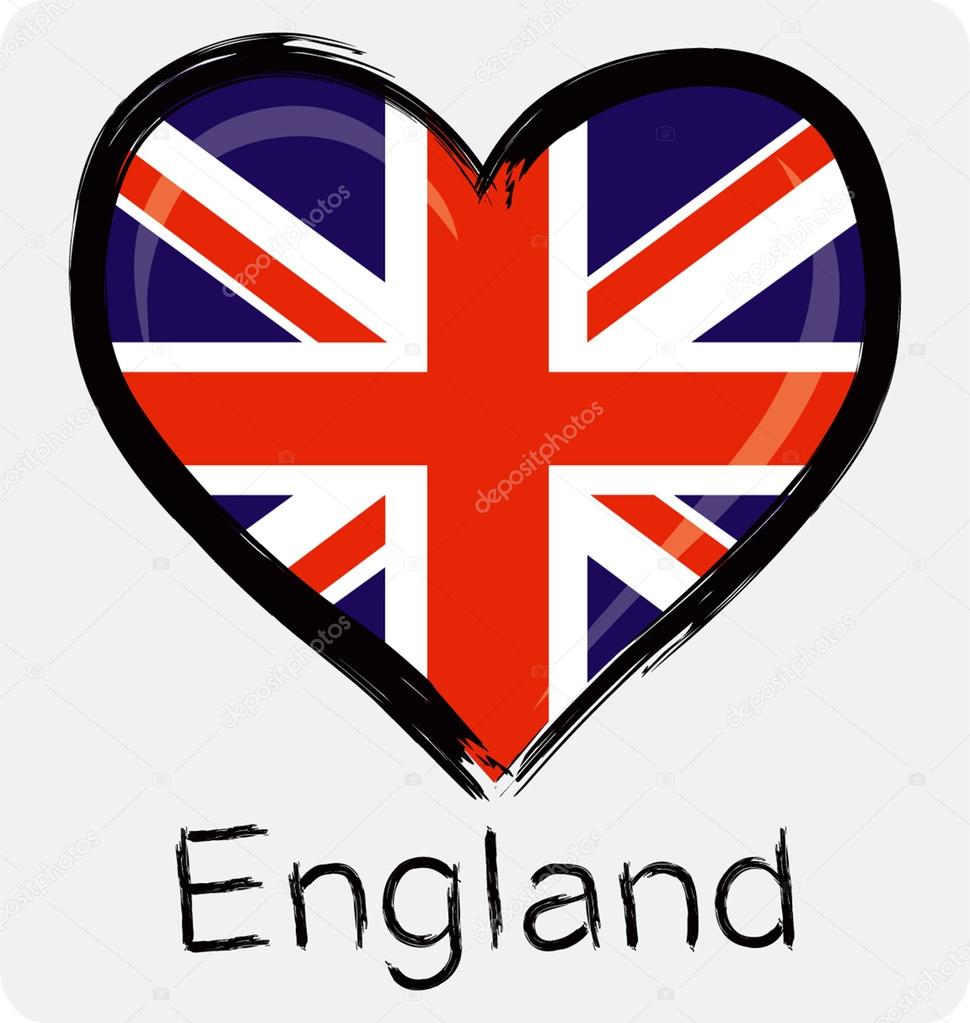 Love British flag grunge vector