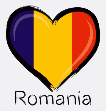 Love grunge of Romania flag clipart