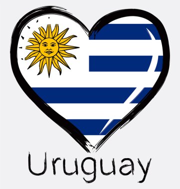 Love Uruguay grunge flag clipart
