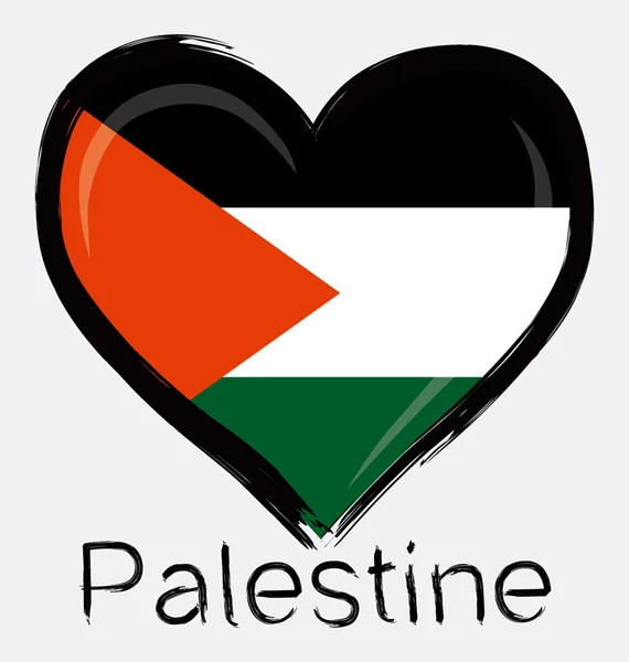 Love grunge Palestine flag of Gaza — Stock Vector