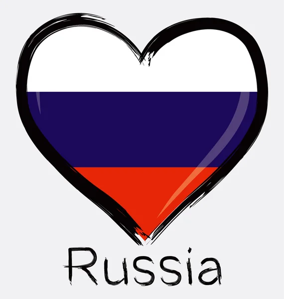 Love Russia grunge flag — Stock Vector