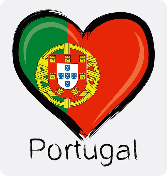 爱，葡萄牙 grunge 国旗 — 图库矢量图片