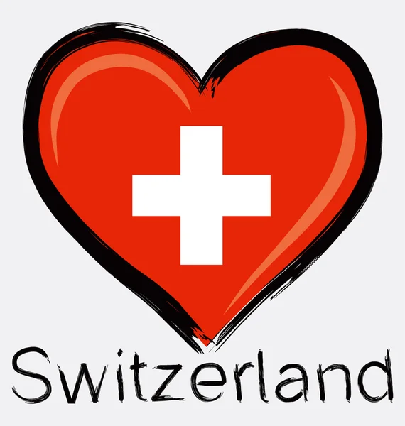 Love Switzerland grunge flag — Stock Vector