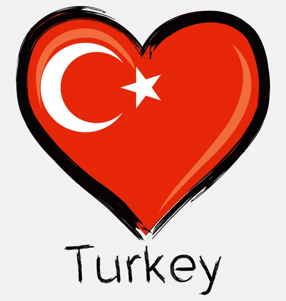 Liefde borstel Turkije vlag Rechtenvrije Stockillustraties