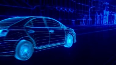 Soyut 3d araba animasyon