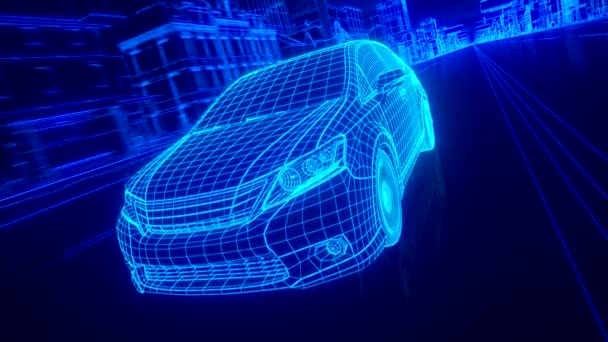 City car Wireframe View - conceptuel — Video